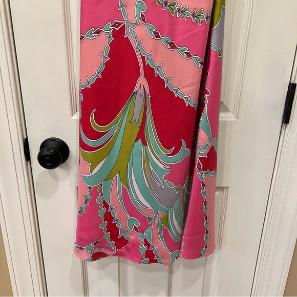 VTG Laundry by Shelli Segal 100% Silk Halter Midi Dress Pink Paisley Floral 4 - Picture 7 of 11